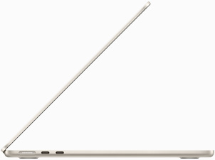 Vue de profil d’un MacBook Air comète