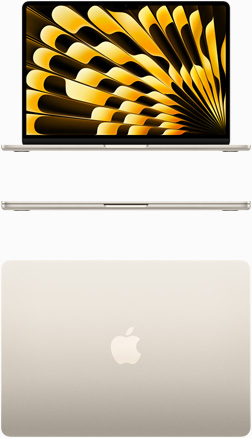 MacBook Air i stjerneskinn vist forfra og ovenfra